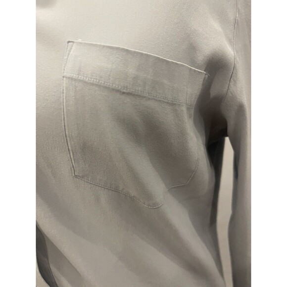 Vintage Silk Shirt 9/10 Button Up Down Blouse Top Express Silver Classic - Picture 4 of 9